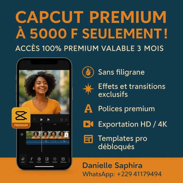 CapCut Premium Validité 3 mois